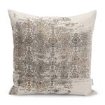 - K11208-Gorsel - Realhomes RealHomes Krem Zeminde Antik Motifli Eskitme Desenli Dijital Baskılı Yastık Kırlent Kılıfı Realhomes