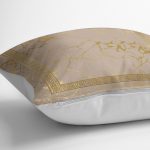 - K11209-Gorsel-3 - Realhomes RealHomes Gold Zeminde Çerçeveli Geleneksel Desenli Dijital Baskılı Yastık Kırlent Kılıfı Realhomes