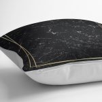 - K11215-Gorsel-3 - Realhomes RealHomes Siyah - Gold Zeminde Çerçeveli Mermer Desenli Dijital Baskılı Yastık Kırlent Kılıfı Realhomes