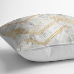 - K11224-Gorsel-3 - Realhomes RealHomes Gold - Gri Zeminde Eskitme Motifli Geometrik Desenli Dijital Baskılı Yastık Kırlent Kılıfı Realhomes