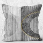 - K11226-Gorsel-2 - Realhomes RealHomes Gri Zeminde Çizgili Geometrik Desenli Dijital Baskılı Yastık Kırlent Kılıfı Realhomes