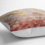 - K11227-Gorsel-3 - Realhomes RealHomes Kremit - Gold Zeminde Mozaik Motifli Geometrik Desenli Dijital Baskılı Yastık Kırlent Kılıfı Realhomes