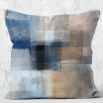 - K11233-Gorsel-2 - Realhomes RealHomes Lacivert Zeminde Yağlı Boya Motifli Modern Sanat Desenli Dijital Baskılı Yastık Kırlent Kılıfı Realhomes