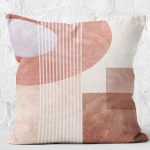 - K11235-Gorsel-2 - Realhomes  RealHomes Kremit Zeminde Çizgili Motifli Geometrik Desenli Dijital Baskılı Yastık Kırlent Kılıfı Realhomes