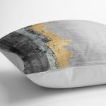 - K11237-Gorsel-3 - Realhomes  RealHomes Gold - Gri Zeminde Eskitme Motifli Yağlı Boya Desenli Dijital Baskılı Yastık Kırlent Kılıfı Realhomes