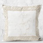 - K11241-Gorsel-2 - Realhomes  RealHomes Gold Zeminde Çerçeveli Motifli Mermer Desenli Dijital Baskılı Yastık Kırlent Kılıfı Realhomes