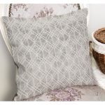 - K11242-Gorsel-1 - Realhomes RealHomes Gri Zeminde Geometrik Motifli Eskitme Desenli Dijital Baskılı Yastık Kırlent Kılıfı Realhomes