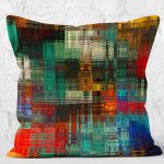 RealHomes Çok Renkli Yağlı Boya Motifli Modern Sanat Desenli Dijital Baskılı Yastık Kırlent Kılıfı Realhomes