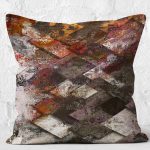 - K11255-Gorsel-2 - Realhomes RealHomes Kahverengi Zeminde Yağlı Boya Motifli Eskitme Desenli Dijital Baskılı Yastık Kırlent Kılıfı Realhomes