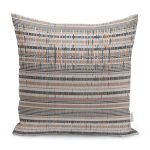 - K11257-Gorsel - Realhomes RealHomes Krem Zeminde Çizgili Örme Desenli Dijital Baskılı Yastık Kırlent Kılıfı Realhomes