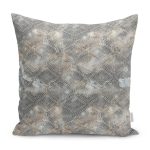 - K11263-Gorsel - Realhomes RealHomes Siyah - Beyaz Zeminde Geometrik Motifli Eskitme Desenli Dijital Baskılı Yastık Kırlent Kılıfı Realhomes