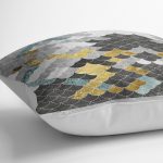 - K11264-Gorsel-3 - Realhomes RealHomes Gold - Mavi Zeminde Pul Motifli Geometrik Desenli Dijital Baskılı Yastık Kırlent Kılıfı Realhomes