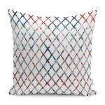 - K11276-Gorsel - Realhomes RealHomes Beyaz Zeminde Geometrik Motifli Eskitme Desenli Dijital Baskılı Yastık Kırlent Kılıfı Realhomes