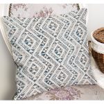 - K11285-Gorsel-1 - Realhomes RealHomes Mavi Zeminde Yöresel Motifli Kilim Desenli Dijital Baskılı Yastık Kırlent Kılıfı Realhomes