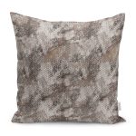 - K11290-Gorsel - Realhomes RealHomes Kahverengi Zeminde Eskitme Motifli Geometrik Desenli Dijital Baskılı Yastık Kırlent Kılıfı Realhomes