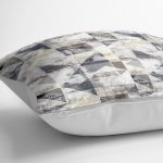 - K11295-Gorsel-3 - Realhomes  RealHomes Ekru Zeminde Üçgen Motifli Geometrik Desenli Dijital Baskılı Yastık Kırlent Kılıfı Realhomes