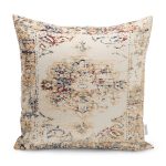- K11310-Gorsel - Realhomes RealHomes Krem Zeminde Eskitme Motifli Hereke Desenli Dijital Baskılı Yastık Kırlent Kılıfı Realhomes