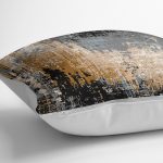 - K11329-Gorsel-3 - Realhomes RealHomes Siyah - Kahverengi Zeminde Eskitme Motifli Duvar Desenli Dijital Baskılı Yastık Kırlent Kılıfı Realhomes