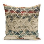RealHomes Krem Zeminde Morrocan Motifli Otantik Desenli Dijital Baskılı Yastık Kırlent Kılıfı Realhomes