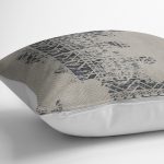 - K11342-Gorsel-3 - Realhomes RealHomes Krem - Gri Zeminde Antik Motifli Geleneksel Desenli Dijital Baskılı Yastık Kırlent Kılıfı Realhomes