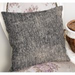 - K11346-Gorsel-1 - Realhomes  RealHomes Siyah - Füme Zeminde Örme Motifli Otantik Desenli Dijital Baskılı Yastık Kırlent Kılıfı Realhomes