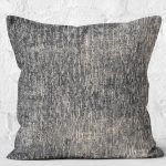 - K11346-Gorsel-2 - Realhomes  RealHomes Siyah - Füme Zeminde Örme Motifli Otantik Desenli Dijital Baskılı Yastık Kırlent Kılıfı Realhomes