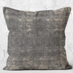 RealHomes Füme - Bej Zeminde Örme Motifli Eskitme Desenli Dijital Baskılı Yastık Kırlent Kılıfı Realhomes