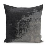 - K11356-Gorsel - Realhomes RealHomes Siyah - Füme Zeminde Eskitme Motifli Antik Desenli Dijital Baskılı Yastık Kırlent Kılıfı Realhomes