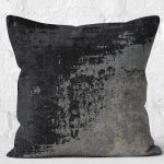 - K11356-Gorsel-2 - Realhomes RealHomes Siyah - Füme Zeminde Eskitme Motifli Antik Desenli Dijital Baskılı Yastık Kırlent Kılıfı Realhomes