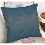 - K11361-Gorsel-1 - Realhomes RealHomes Mavi Zeminde Dokuma Halı Motifli Eskitme Desenli Dijital Baskılı Yastık Kırlent Kılıfı Realhomes