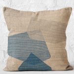 RealHomes Bej Zeminde Hasır Motifli Dokuma Desenli Dijital Baskılı Yastık Kırlent Kılıfı Realhomes