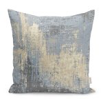 - K11370-Gorsel - Realhomes  RealHomes Mavi - Krem Zeminde Eskitme Motifli Antik Desenli Dijital Baskılı Yastık Kırlent Kılıfı Realhomes