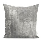 - K11371-Gorsel - Realhomes RealHomes Gri Zeminde Eskitme Motifli Antik Desenli Dijital Baskılı Yastık Kırlent Kılıfı Realhomes