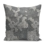 - K11373-Gorsel - Realhomes  RealHomes Gri Zeminde Eskitme Motifli Geometrik Desenli Dijital Baskılı Yastık Kırlent Kılıfı Realhomes
