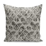 - K11375-Gorsel - Realhomes  RealHomes Kahverengi Zeminde Morrocan Motifli Eskitme Desenli Dijital Baskılı Yastık Kırlent Kılıfı Realhomes