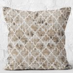 - K11377-Gorsel-2 - Realhomes  RealHomes Kahverengi Zeminde Morrocan Motifli Eskitme Desenli Dijital Baskılı Yastık Kırlent Kılıfı Realhomes