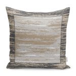 - K11378-Gorsel - Realhomes RealHomes Kahverengi Zeminde Çerçeveli Eskitme Desenli Dijital Baskılı Yastık Kırlent Kılıfı Realhomes