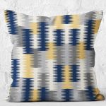 - K11383-Gorsel-2 - Realhomes RealHomes Lacivert - Sarı Zeminde Geometrik Motifli Klasik Desenli Dijital Baskılı Yastık Kırlent Kılıfı Realhomes