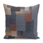 RealHomes Çok Renkli Dokuma Halı Motifli Patchwork Desenli Dijital Baskılı Yastık Kırlent Kılıfı Realhomes