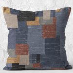 RealHomes Çok Renkli Dokuma Halı Motifli Patchwork Desenli Dijital Baskılı Yastık Kırlent Kılıfı Realhomes