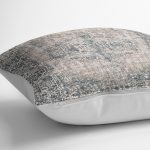 RealHomes Krem Zeminde Göbekli Halı Motifli Hereke Desenli Dijital Baskılı Yastık Kırlent Kılıfı Realhomes