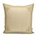 - K11396-Gorsel - Realhomes RealHomes Bej Zeminde Çerçeveli Hasır Desenli Dijital Baskılı Yastık Kırlent Kılıfı Realhomes