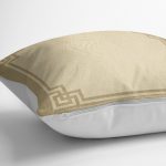 - K11396-Gorsel-3 - Realhomes RealHomes Bej Zeminde Çerçeveli Hasır Desenli Dijital Baskılı Yastık Kırlent Kılıfı Realhomes