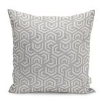 - K11403-Gorsel - Realhomes RealHomes Gri Zeminde Geometrik Motifli Klasik Desenli Dijital Baskılı Yastık Kırlent Kılıfı Realhomes