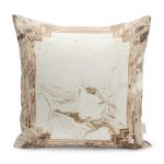 - K11408-Gorsel - Realhomes RealHomes Bej Zeminde Çerçeveli Mermer Desenli Dijital Baskılı Yastık Kırlent Kılıfı Realhomes