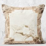 - K11408-Gorsel-2 - Realhomes RealHomes Bej Zeminde Çerçeveli Mermer Desenli Dijital Baskılı Yastık Kırlent Kılıfı Realhomes