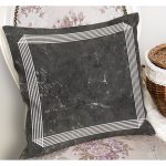 - K11412-Gorsel-1 - Realhomes RealHomes Füme Zeminde Çerçeveli Motifli Mermer Desenli Dijital Baskılı Yastık Kırlent Kılıfı Realhomes