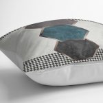 - K11417-Gorsel-3 - Realhomes RealHomes Gri Zeminde Geometrik Motifli Kazayağı Desenli Dijital Baskılı Yastık Kırlent Kılıfı Realhomes