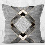 - K11418-Gorsel-2 - Realhomes RealHomes Gri Zeminde Geometrik Motifli Klasik Desenli Dijital Baskılı Yastık Kırlent Kılıfı Realhomes