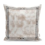 - K11421-Gorsel - Realhomes RealHomes Kahverengi Zeminde Çerçeveli Motifli Eskitme Desenli Dijital Baskılı Yastık Kırlent Kılıfı Realhomes